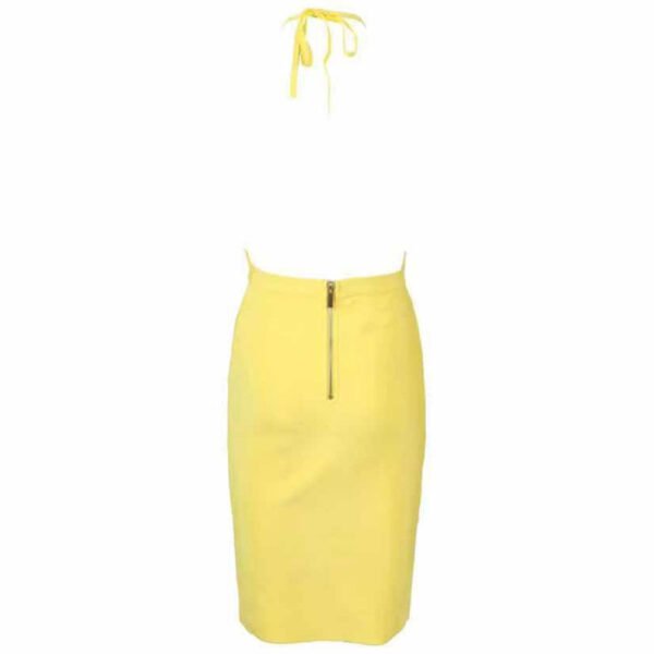 Jaylene Yellow Halter V Neck Dress - Image 2