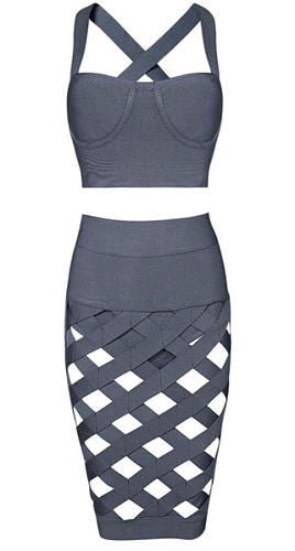 Kimmy Gray Two-Piece Bandage Dress