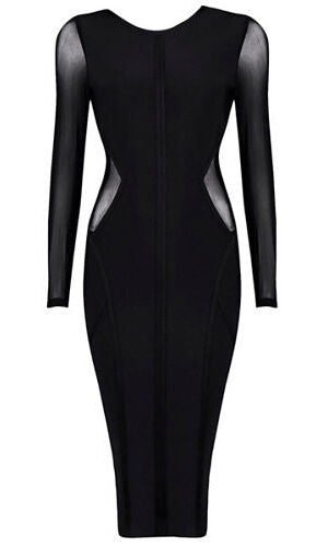 Nora Long Sleeve Cutout Back Bandage Dress