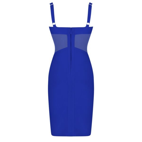 Jasmine Blue Strap Mini Mesh Bandage Dress - Image 2