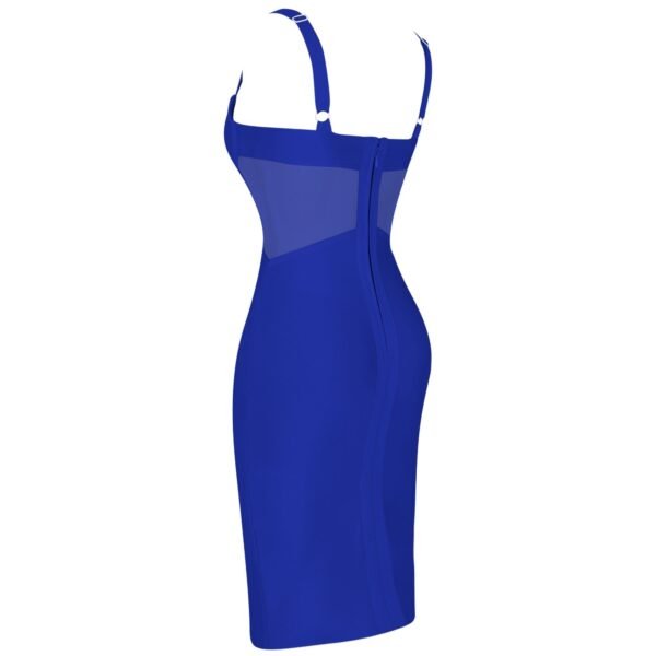 Jasmine Blue Strap Mini Mesh Bandage Dress - Image 3