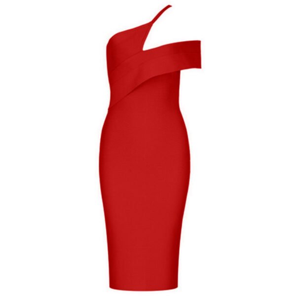 Kira Red One Shoulder Short Sleeve Asymmetrical Dress