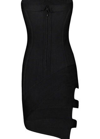 black strapless dress